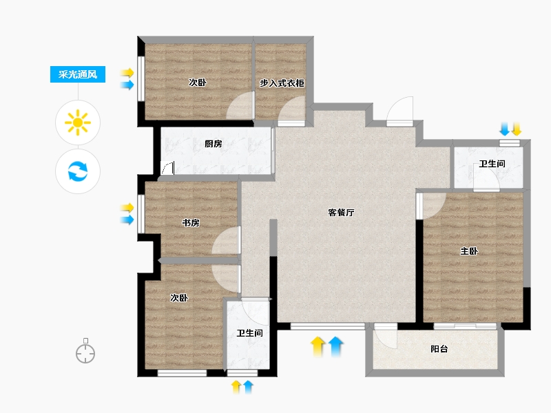 广西壮族自治区-南宁市-万科第五园-114.40-户型库-采光通风