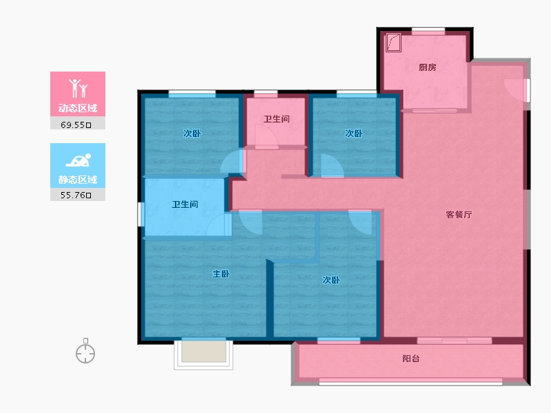 湖北省-武汉市-万科新都会-112.00-户型库-动静分区