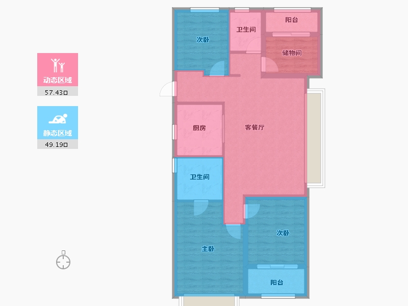 上海-上海市-中国铁建香榭国际-95.96-户型库-动静分区