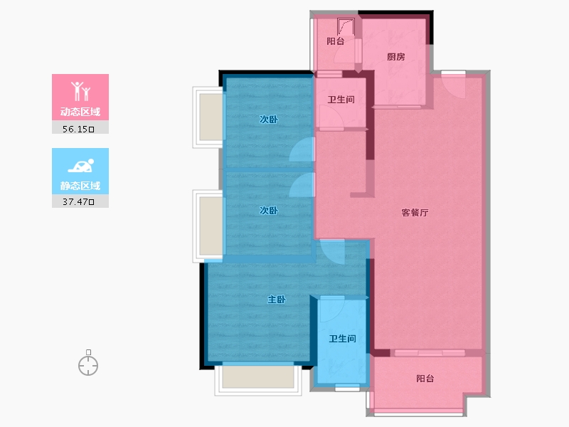 广东省-潮州市-华侨城-85.00-户型库-动静分区