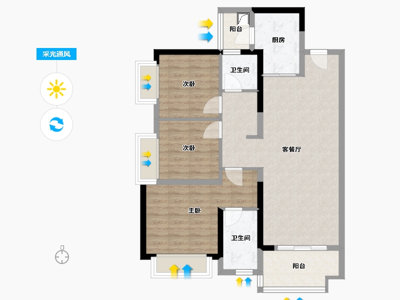 广东省-潮州市-华侨城-85.00-户型库-采光通风