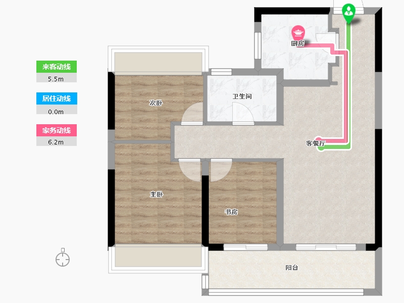 江苏省-苏州市-春江云锦-74.35-户型库-动静线