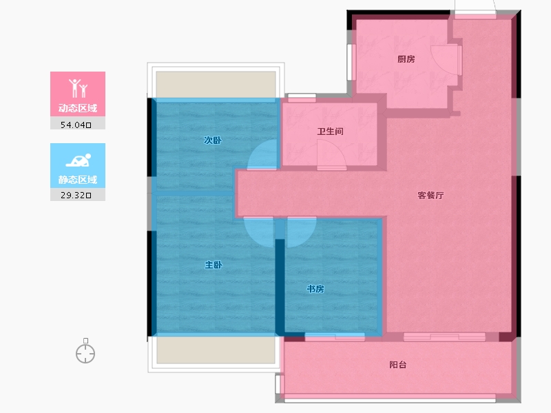 江苏省-苏州市-春江云锦-74.35-户型库-动静分区