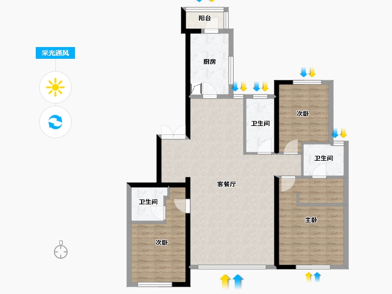 湖北省-武汉市-复星外滩中心-107.28-户型库-采光通风