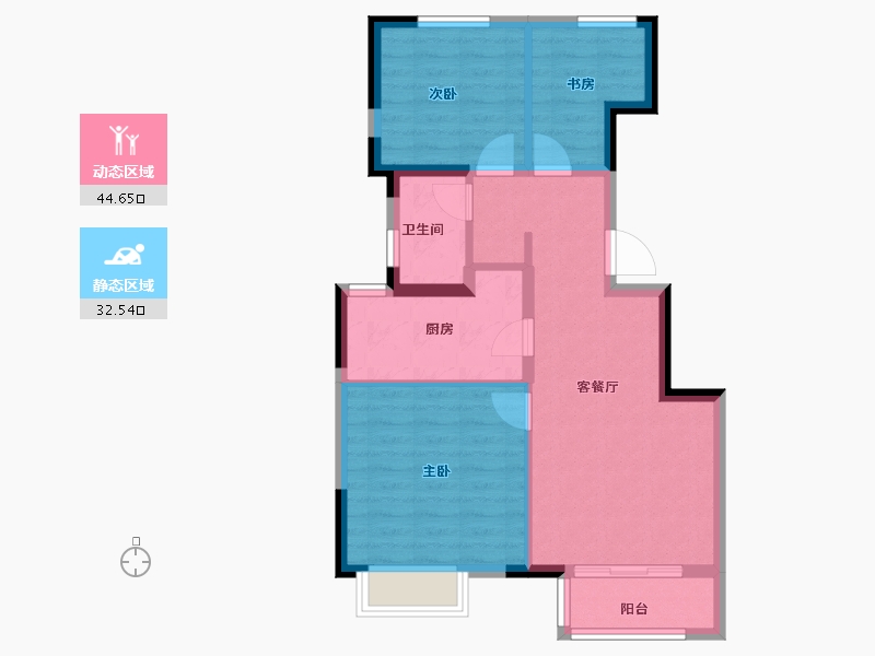 天津-天津市-中建·玖樾府-69.00-户型库-动静分区