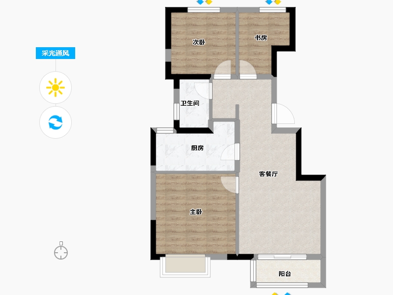 天津-天津市-中建·玖樾府-69.00-户型库-采光通风