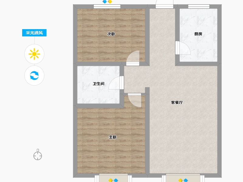 天津-天津市-迎顺府-75.33-户型库-采光通风