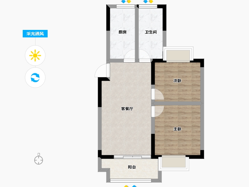 江苏省-苏州市-千灯裕花园-61.01-户型库-采光通风