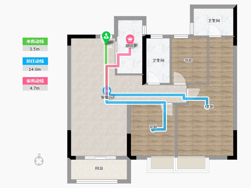 湖北省-武汉市-大华公园华府-88.88-户型库-动静线