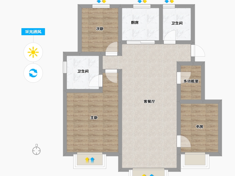 天津-天津市-当代公园阅ΜΟΜΛ-80.51-户型库-采光通风