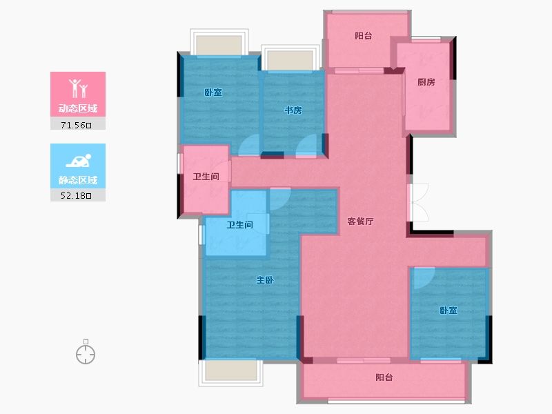 湖北省-武汉市-天纵时代天樾-111.67-户型库-动静分区