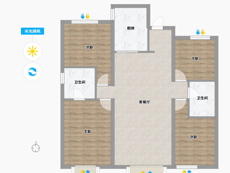 辽宁省-沈阳市-龙湖·椿山-96.55-户型库-采光通风