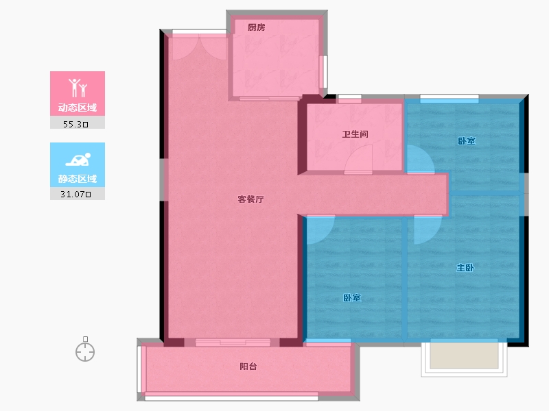 湖北省-武汉市-天纵时代天樾-77.74-户型库-动静分区