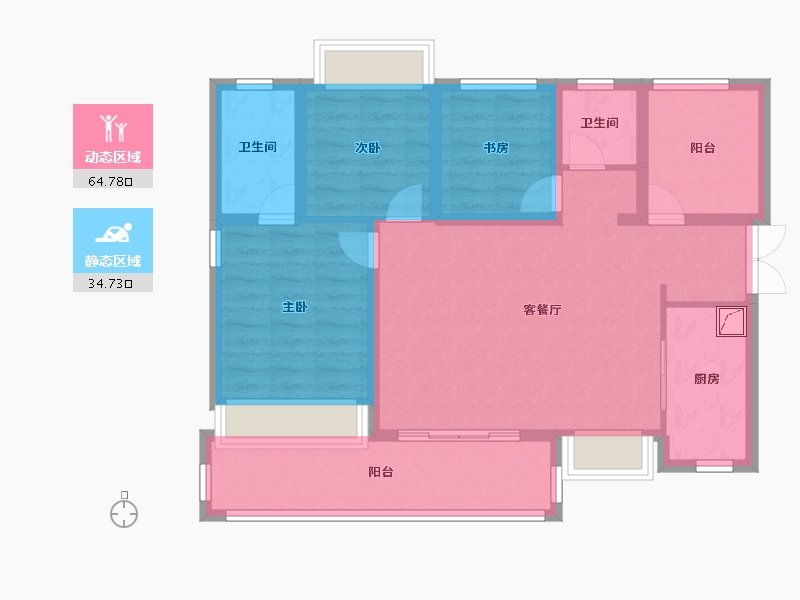 贵州省-贵阳市-贵阳经开吾悦广场-88.01-户型库-动静分区