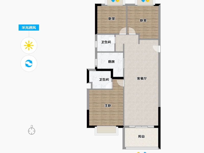 湖北省-武汉市-新城桃李郡-105.31-户型库-采光通风