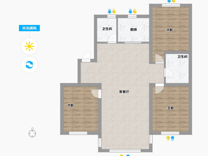 辽宁省-沈阳市-米兰颂-83.20-户型库-采光通风