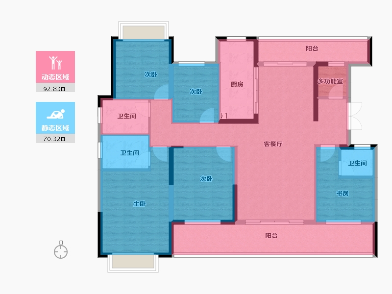 湖南省-长沙市-长房岭秀时代-146.33-户型库-动静分区