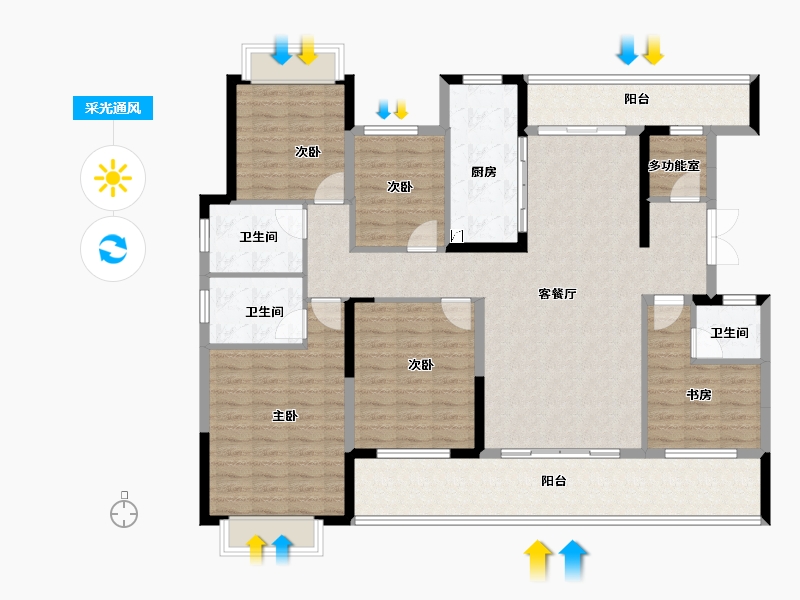 湖南省-长沙市-长房岭秀时代-146.33-户型库-采光通风