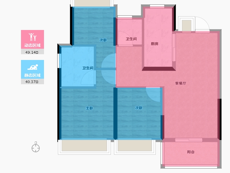 上海-上海市-金地丰盛道-80.01-户型库-动静分区