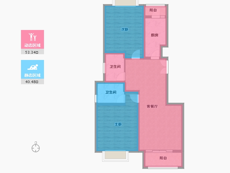 上海-上海市-正阳铂璟湾-83.26-户型库-动静分区