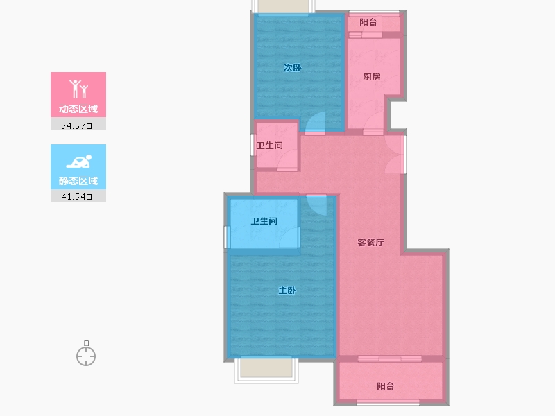 上海-上海市-正阳铂璟湾-85.22-户型库-动静分区