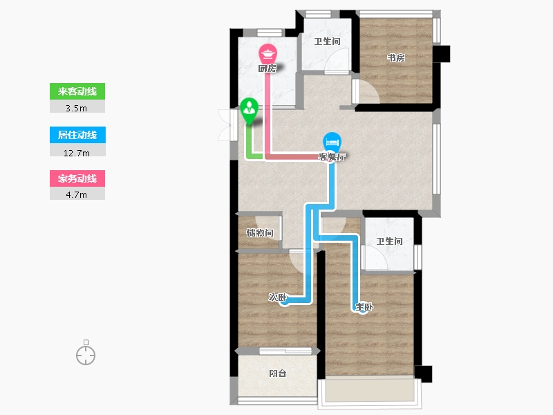 浙江省-温州市-金地公园上城-65.00-户型库-动静线