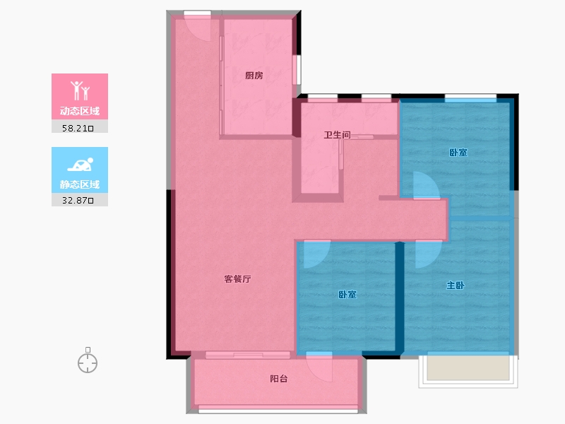 湖北省-武汉市-新城桃李郡-82.04-户型库-动静分区