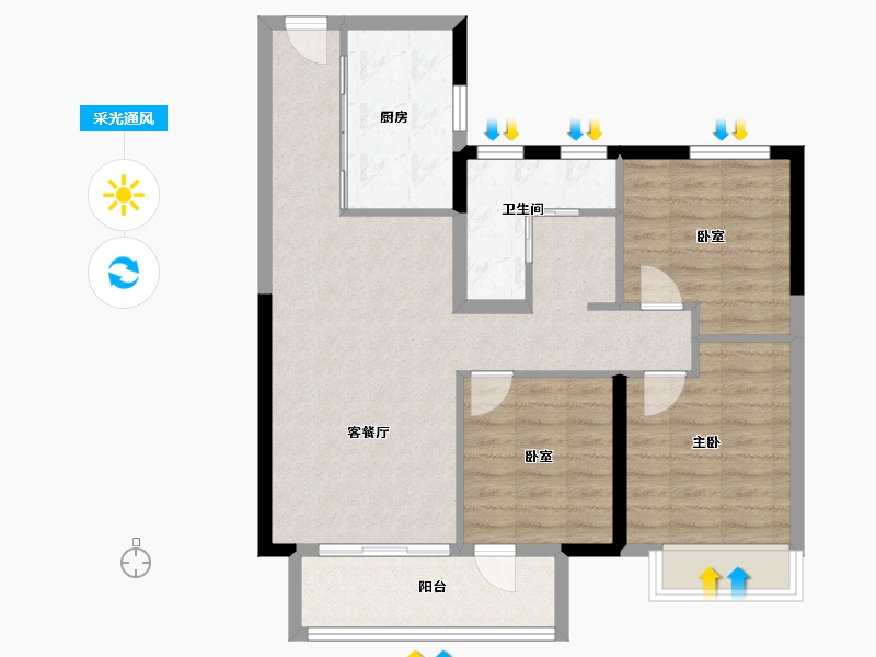 湖北省-武汉市-新城桃李郡-82.04-户型库-采光通风