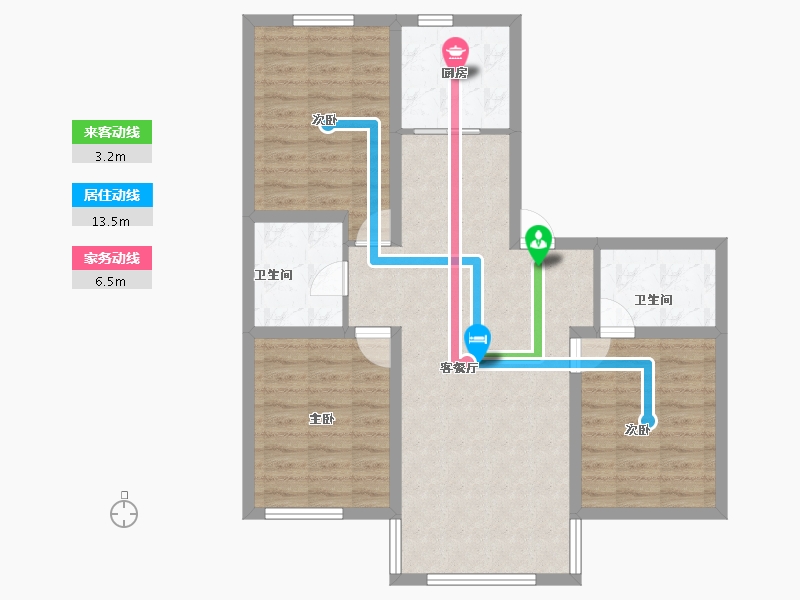 辽宁省-沈阳市-米兰颂-85.40-户型库-动静线