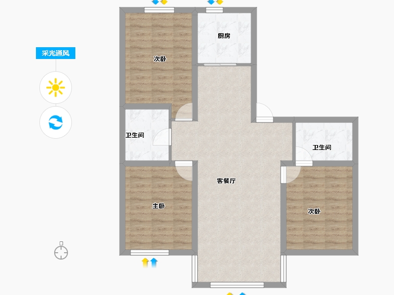 辽宁省-沈阳市-米兰颂-85.40-户型库-采光通风