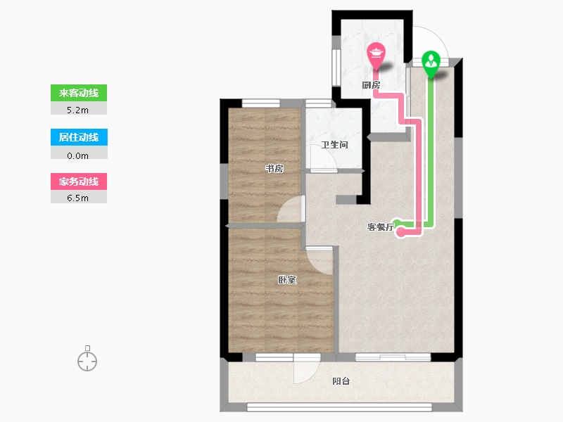 江苏省-苏州市-春江云锦-60.74-户型库-动静线