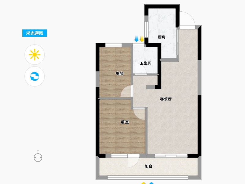 江苏省-苏州市-春江云锦-60.74-户型库-采光通风