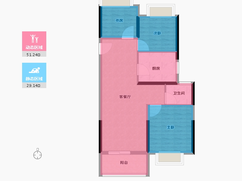 上海-上海市-金地丰盛道-72.00-户型库-动静分区