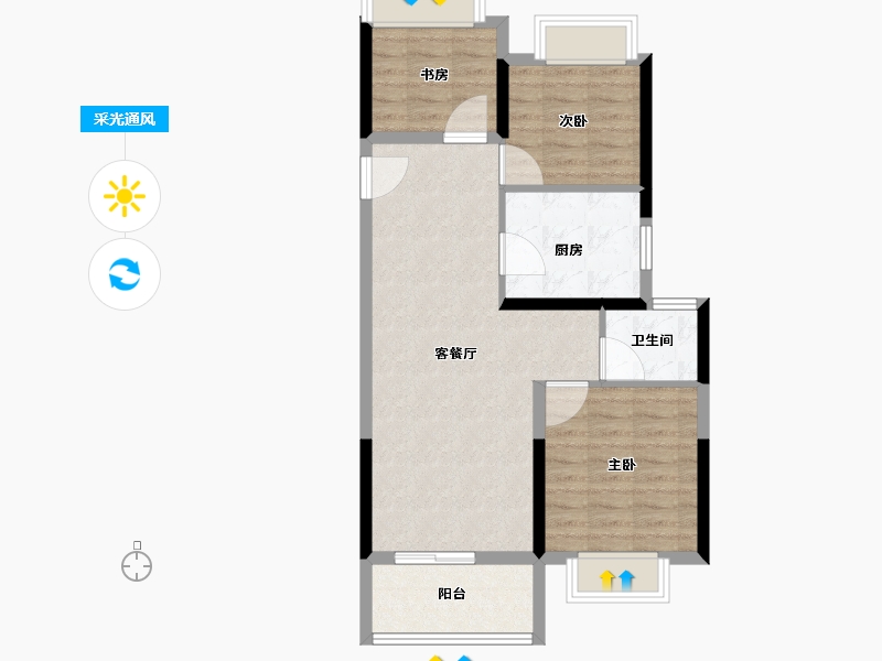 上海-上海市-金地丰盛道-72.00-户型库-采光通风