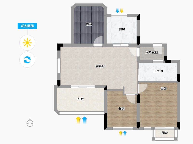 浙江省-温州市-方正珑玺-79.31-户型库-采光通风