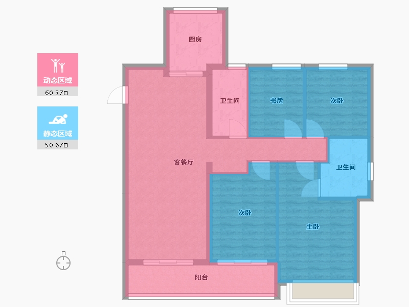 浙江省-丽水市-绿城桂语兰庭-106.30-户型库-动静分区