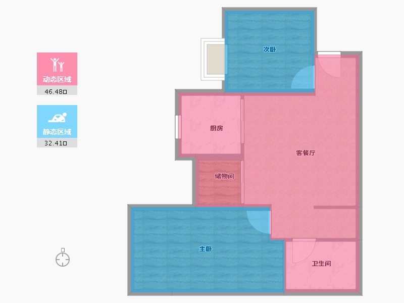 上海-上海市-泗泾绿中海-71.20-户型库-动静分区