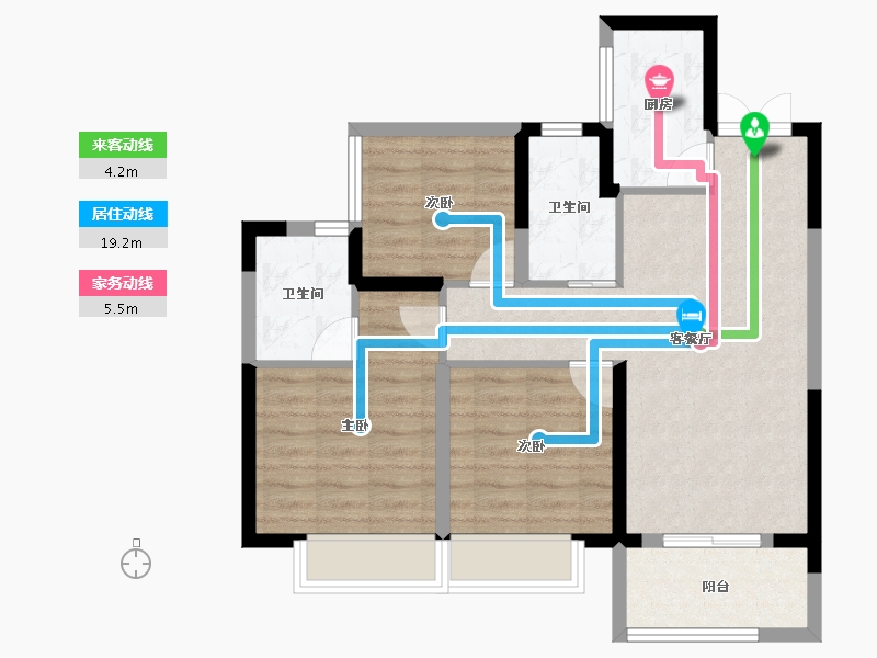 浙江省-温州市-中南玖峰花苑-74.01-户型库-动静线