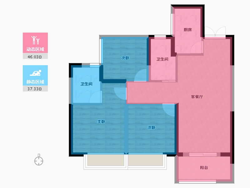 浙江省-温州市-中南玖峰花苑-74.01-户型库-动静分区