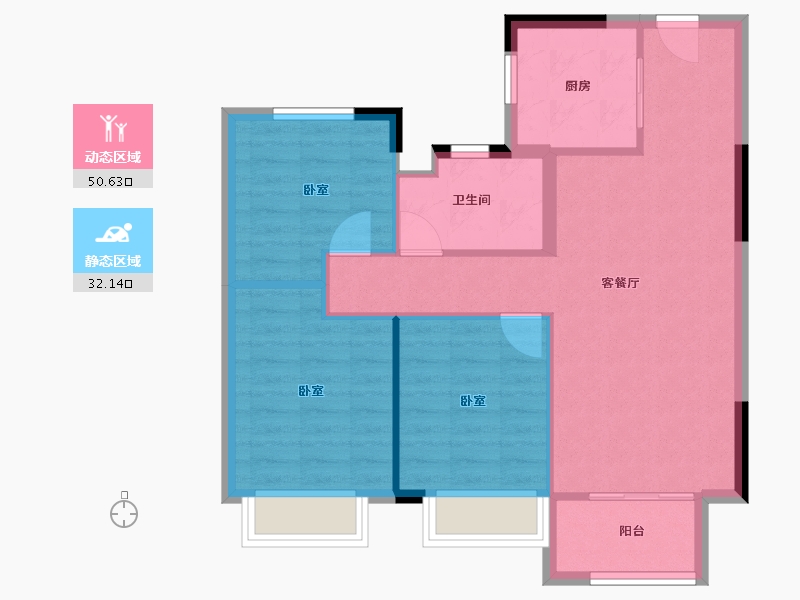 湖北省-武汉市-新城桃李郡-74.90-户型库-动静分区