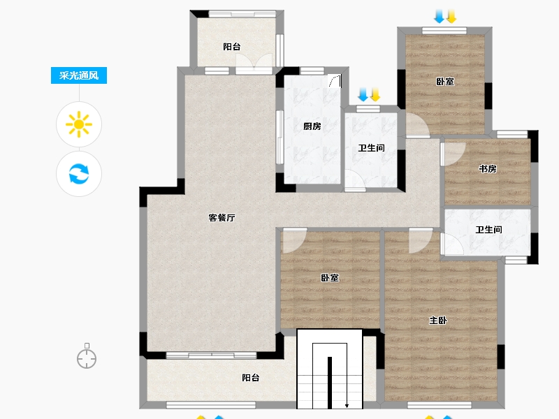 江西省-南昌市-南昌恒大林溪府-120.80-户型库-采光通风