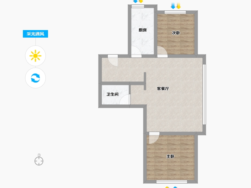 辽宁省-沈阳市-米兰颂-62.40-户型库-采光通风