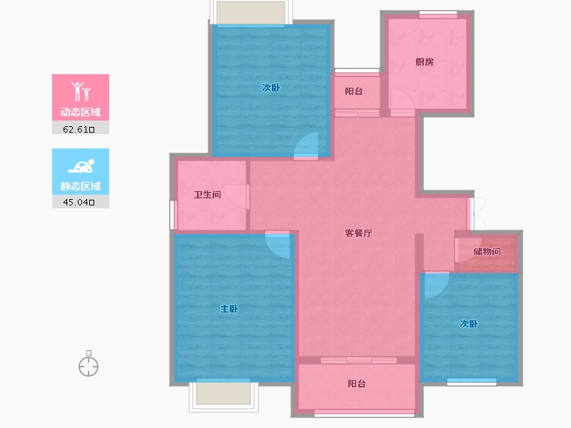 上海-上海市-正阳铂璟湾-96.12-户型库-动静分区