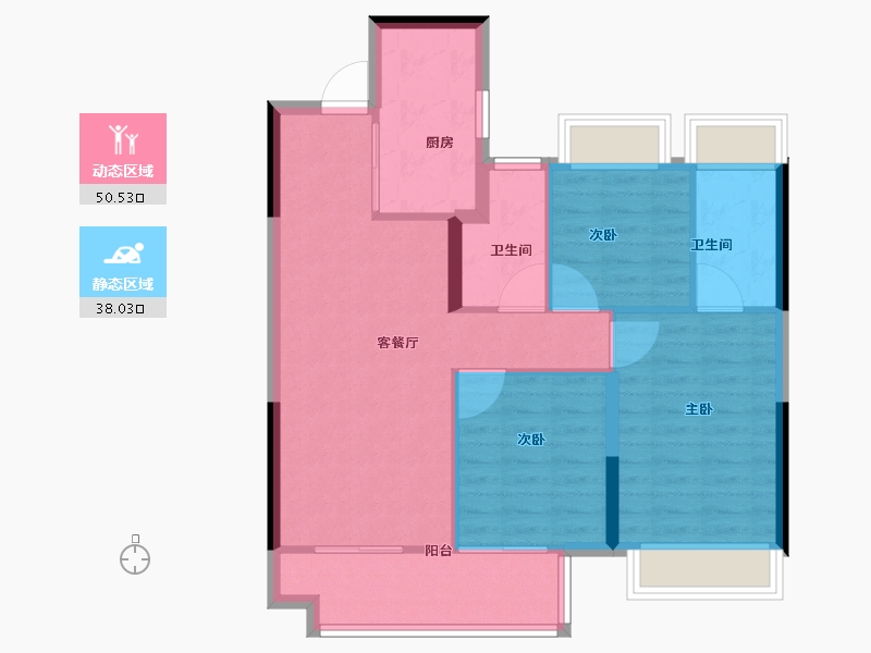 上海-上海市-中建御湖澜庭-80.00-户型库-动静分区