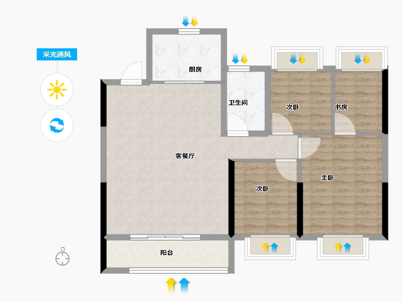 上海-上海市-中建御湖澜庭-92.00-户型库-采光通风