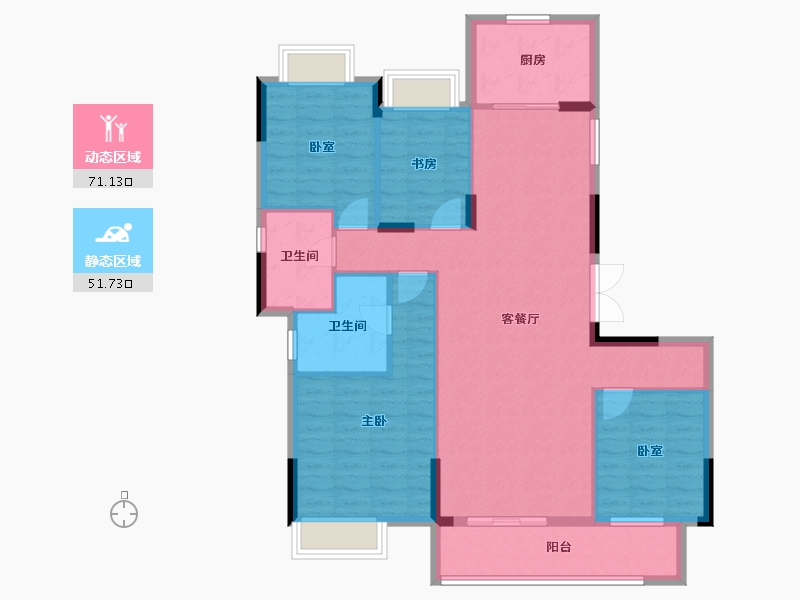 湖北省-武汉市-天纵时代天樾-111.57-户型库-动静分区