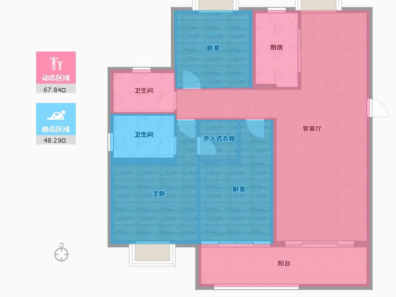 湖北省-武汉市-融侨滨江城-105.48-户型库-动静分区