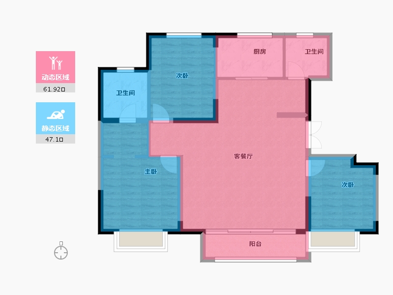 天津-天津市-中建玖棠府-98.77-户型库-动静分区