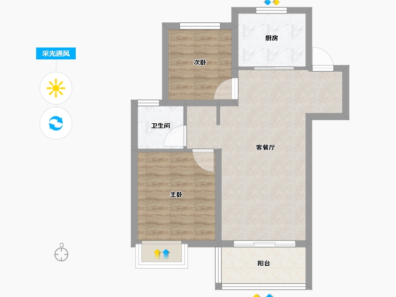 上海-上海市-中建御湖澜庭-59.20-户型库-采光通风