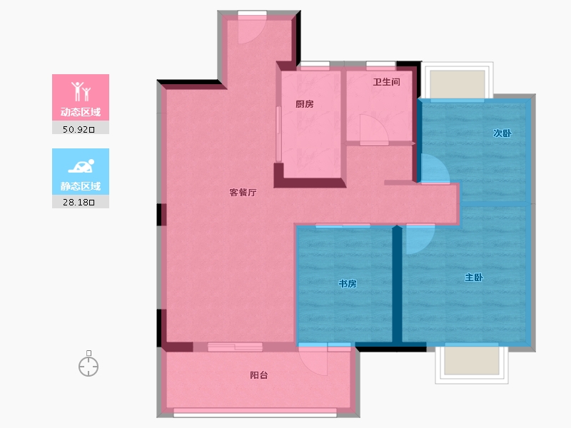 湖北省-武汉市-交投华园-70.39-户型库-动静分区